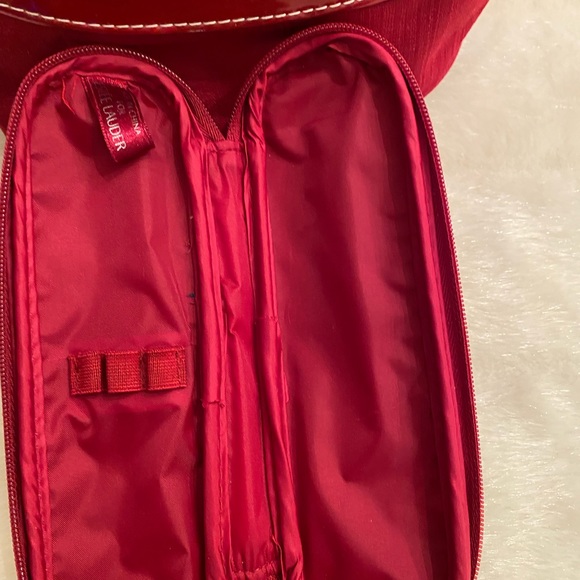 Red Bucket Tote with Matching Case for Lip Liners and Eyeliners - Picture 6 of 9